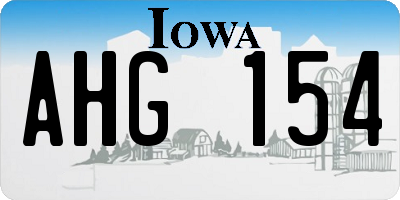 IA license plate AHG154