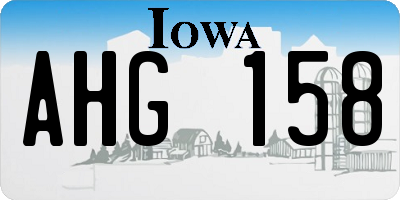 IA license plate AHG158