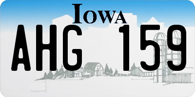 IA license plate AHG159