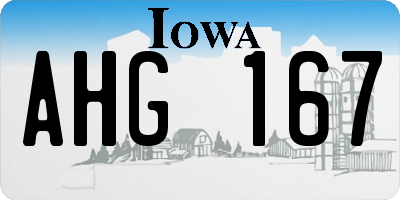 IA license plate AHG167