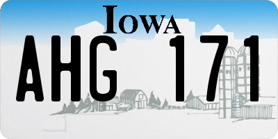 IA license plate AHG171