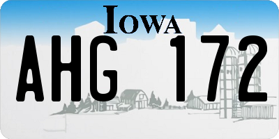 IA license plate AHG172