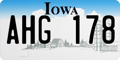 IA license plate AHG178