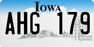 IA license plate AHG179