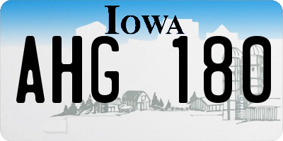 IA license plate AHG180