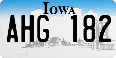 IA license plate AHG182