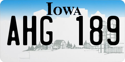 IA license plate AHG189