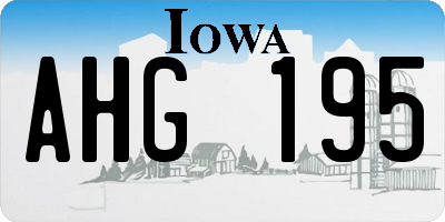 IA license plate AHG195