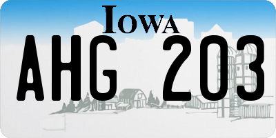 IA license plate AHG203