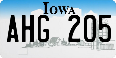 IA license plate AHG205