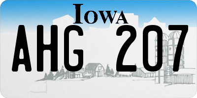 IA license plate AHG207