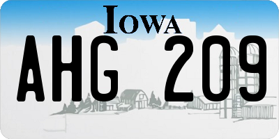 IA license plate AHG209