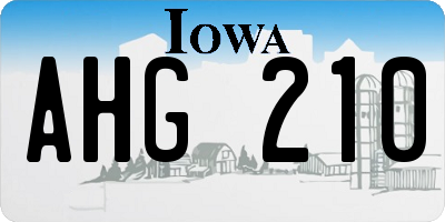 IA license plate AHG210