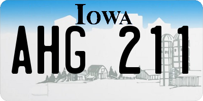 IA license plate AHG211