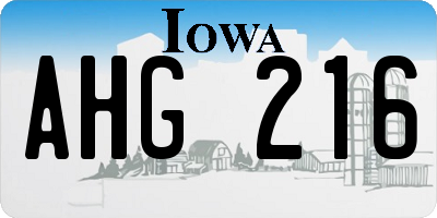 IA license plate AHG216