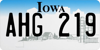IA license plate AHG219