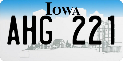 IA license plate AHG221