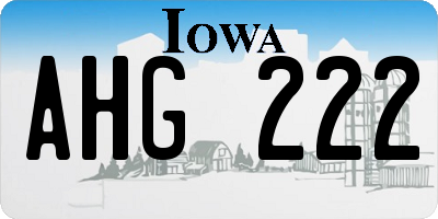 IA license plate AHG222