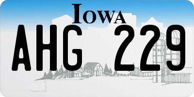 IA license plate AHG229