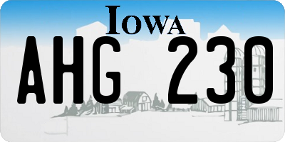 IA license plate AHG230