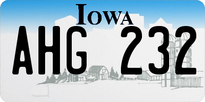 IA license plate AHG232