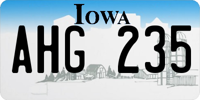 IA license plate AHG235