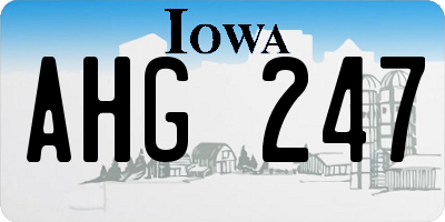 IA license plate AHG247