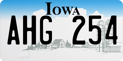 IA license plate AHG254
