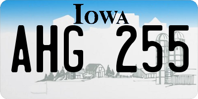 IA license plate AHG255