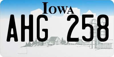 IA license plate AHG258