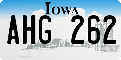 IA license plate AHG262