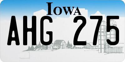 IA license plate AHG275