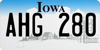 IA license plate AHG280