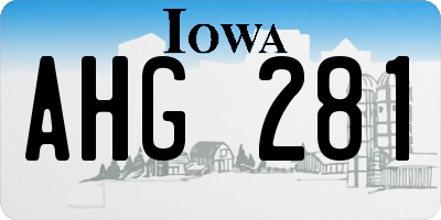 IA license plate AHG281