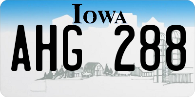 IA license plate AHG288