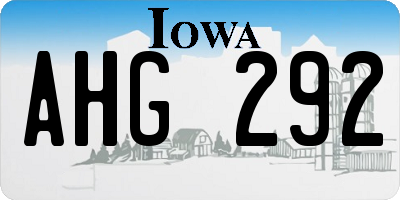 IA license plate AHG292