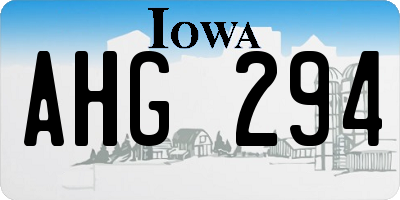 IA license plate AHG294