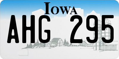IA license plate AHG295