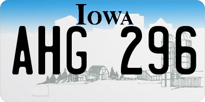 IA license plate AHG296