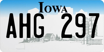 IA license plate AHG297
