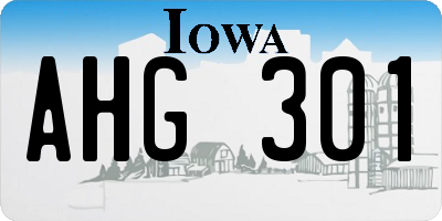 IA license plate AHG301