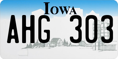 IA license plate AHG303