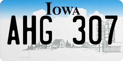 IA license plate AHG307