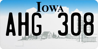 IA license plate AHG308