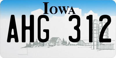 IA license plate AHG312