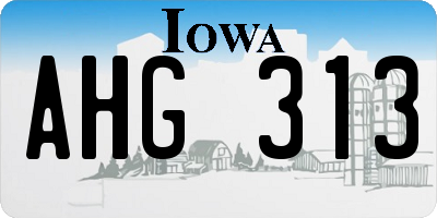 IA license plate AHG313