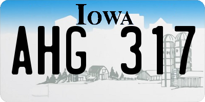 IA license plate AHG317