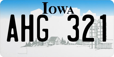 IA license plate AHG321