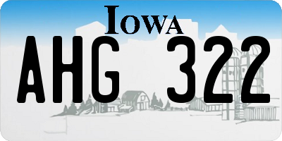 IA license plate AHG322