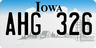 IA license plate AHG326